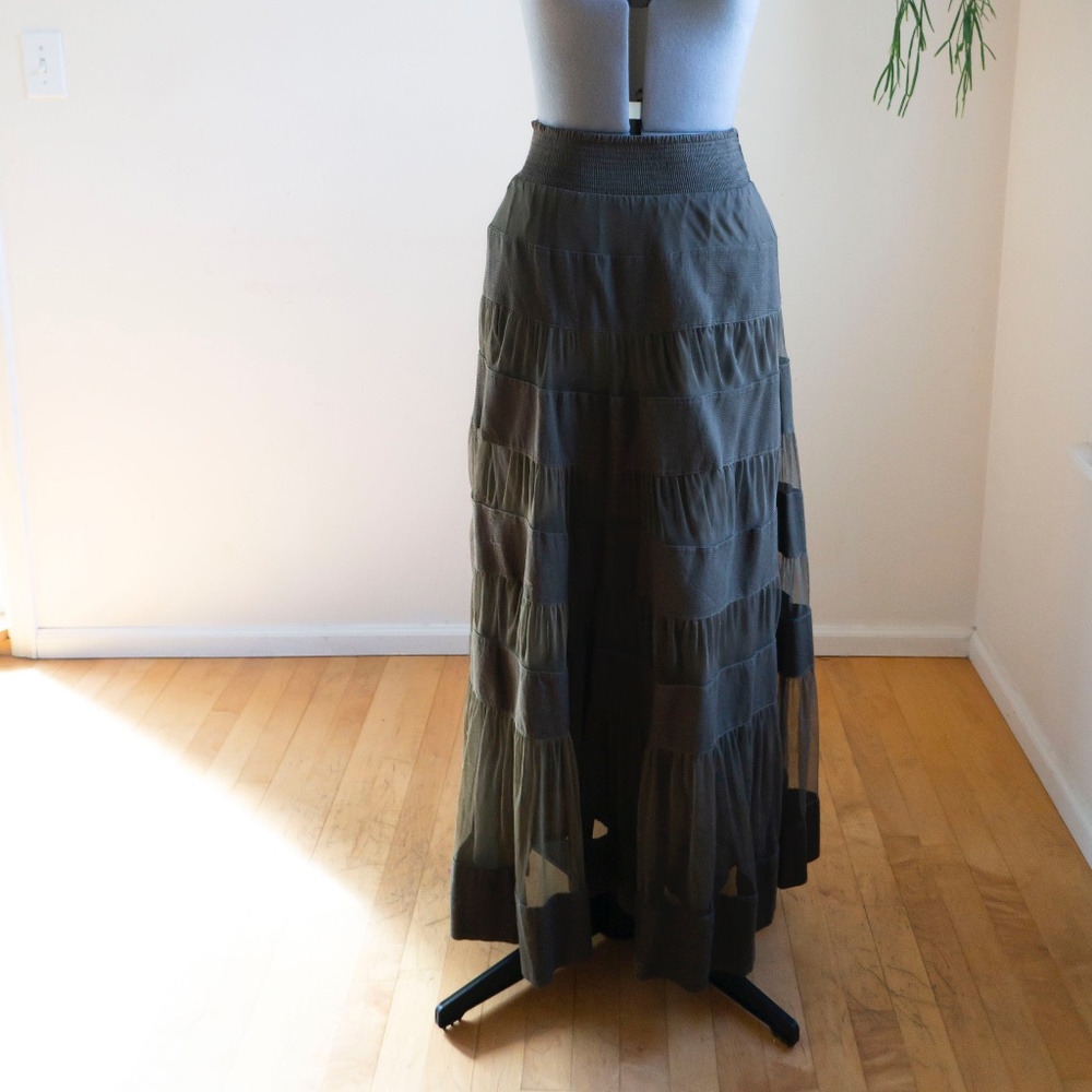Odille for Anthropologie green skirt (4)
